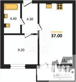 1-к квартира, вторичка, 37м2, 7/8 этаж