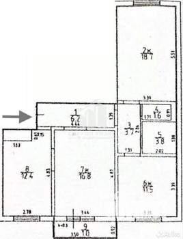 3-к квартира, вторичка, 78м2, 5/9 этаж