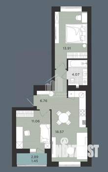 2-к квартира, вторичка, 60м2, 5/9 этаж