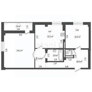 2-к квартира, вторичка, 71м2, 7/10 этаж