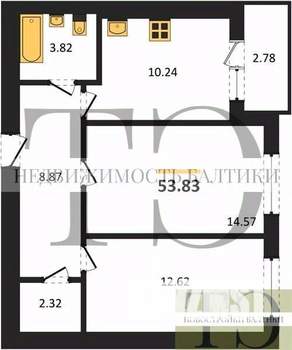 2-к квартира, вторичка, 54м2, 4/9 этаж