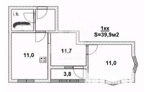 1-к квартира, вторичка, 40м2, 6/8 этаж