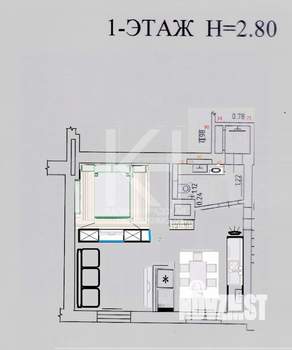 1-к квартира, вторичка, 31м2, 1/4 этаж