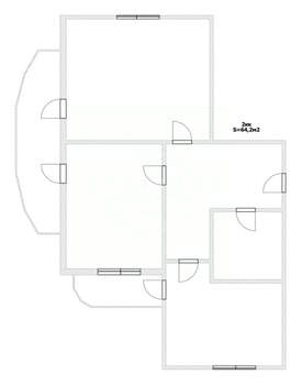 2-к квартира, вторичка, 64м2, 2/4 этаж