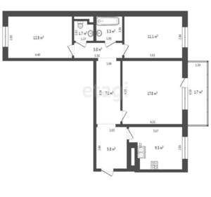 3-к квартира, вторичка, 72м2, 9/9 этаж