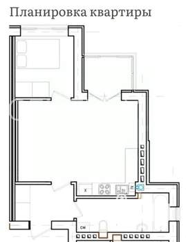 1-к квартира, вторичка, 42м2, 4/4 этаж