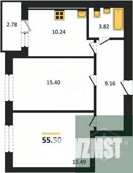 2-к квартира, вторичка, 56м2, 3/9 этаж