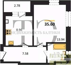 1-к квартира, вторичка, 36м2, 8/9 этаж