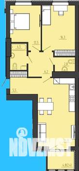 2-к квартира, строящийся дом, 79м2, 2/8 этаж