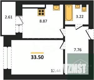 1-к квартира, вторичка, 34м2, 1/9 этаж
