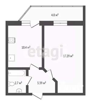 1-к квартира, вторичка, 35м2, 7/12 этаж