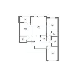 3-к квартира, вторичка, 85м2, 2/8 этаж