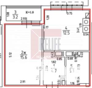 1-к квартира, вторичка, 40м2, 17/17 этаж