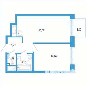 1-к квартира, вторичка, 38м2, 6/26 этаж