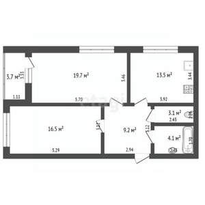 2-к квартира, вторичка, 70м2, 4/10 этаж