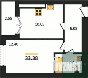 1-к квартира, вторичка, 33м2, 9/9 этаж