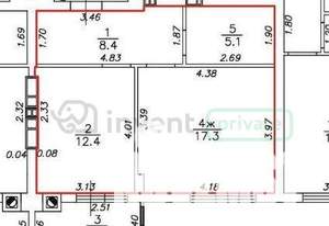 1-к квартира, вторичка, 43м2, 1/9 этаж