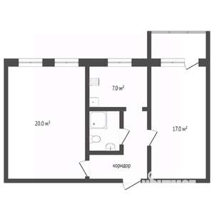 2-к квартира, вторичка, 45м2, 5/5 этаж