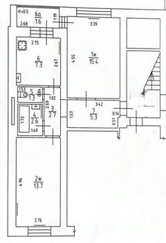2-к квартира, вторичка, 48м2, 1/5 этаж