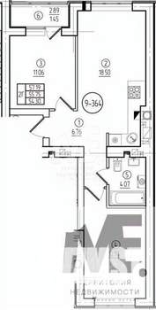 2-к квартира, вторичка, 56м2, 5/9 этаж