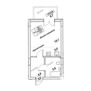Студия квартира, вторичка, 31м2, 2/7 этаж
