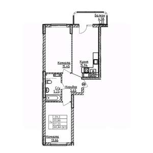 2-к квартира, вторичка, 57м2, 3/9 этаж