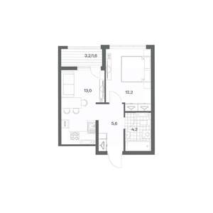 1-к квартира, вторичка, 37м2, 3/18 этаж