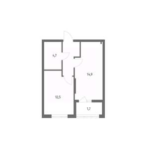 1-к квартира, вторичка, 39м2, 4/8 этаж