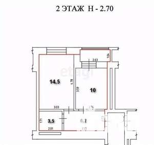 1-к квартира, вторичка, 37м2, 2/10 этаж