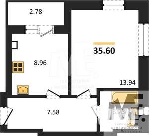 1-к квартира, вторичка, 36м2, 2/9 этаж