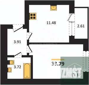 1-к квартира, вторичка, 34м2, 3/9 этаж
