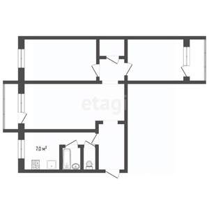 3-к квартира, вторичка, 64м2, 3/10 этаж