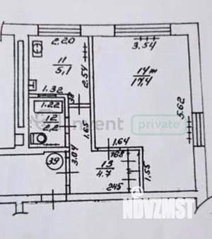 1-к квартира, вторичка, 29м2, 4/5 этаж