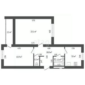 2-к квартира, вторичка, 61м2, 5/5 этаж
