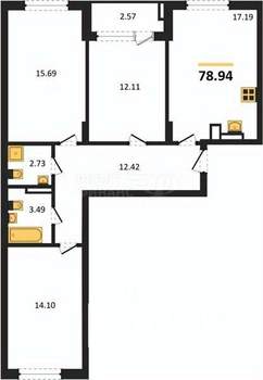 2-к квартира, вторичка, 64м2, 5/9 этаж
