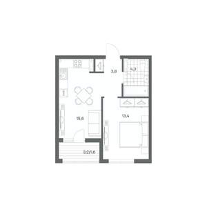 1-к квартира, вторичка, 39м2, 3/18 этаж