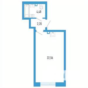 Студия квартира, вторичка, 29м2, 6/26 этаж