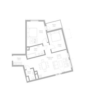 2-к квартира, вторичка, 83м2, 2/9 этаж