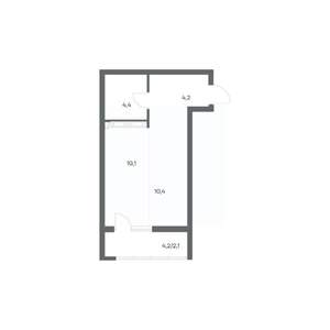 1-к квартира, строящийся дом, 31м2, 4/18 этаж