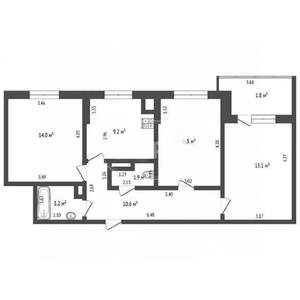 3-к квартира, вторичка, 67м2, 5/16 этаж