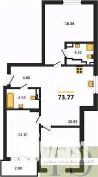 3-к квартира, вторичка, 74м2, 1/9 этаж