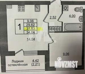1-к квартира, сданный дом, 37м2, 9/10 этаж