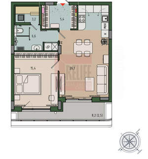 1-к квартира, вторичка, 59м2, 2/9 этаж