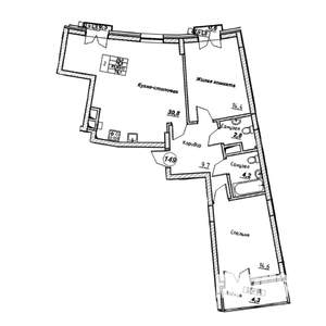 2-к квартира, вторичка, 79м2, 6/7 этаж