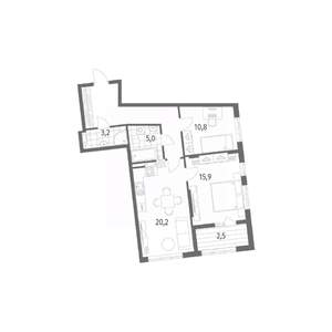 2-к квартира, вторичка, 71м2, 6/8 этаж