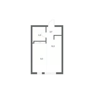 1-к квартира, строящийся дом, 30м2, 9/18 этаж