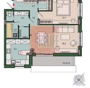 2-к квартира, вторичка, 66м2, 8/13 этаж