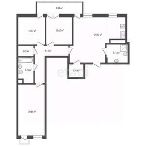 3-к квартира, вторичка, 112м2, 1/7 этаж