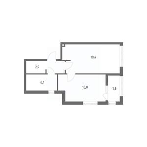 1-к квартира, вторичка, 48м2, 6/8 этаж