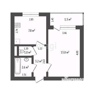 1-к квартира, вторичка, 30м2, 5/9 этаж